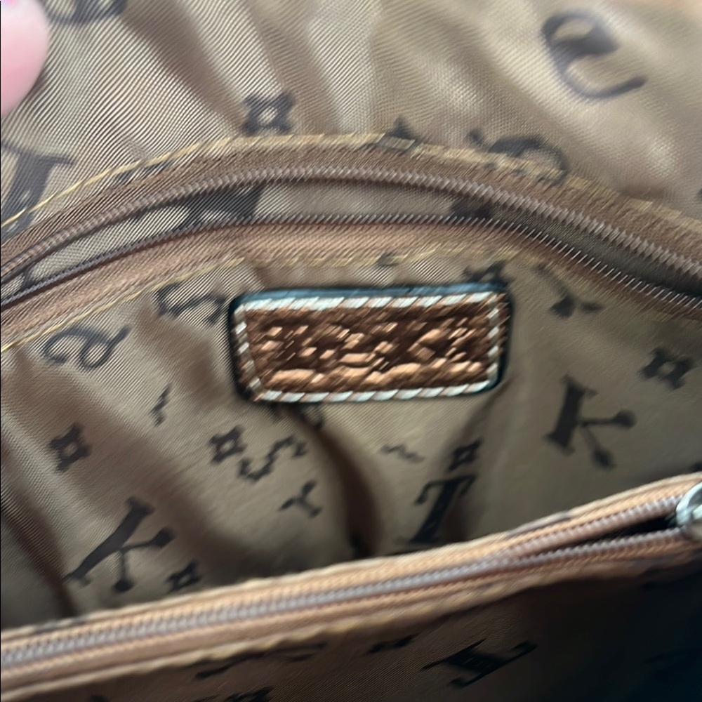 Elegant Brown Monogram Pouch